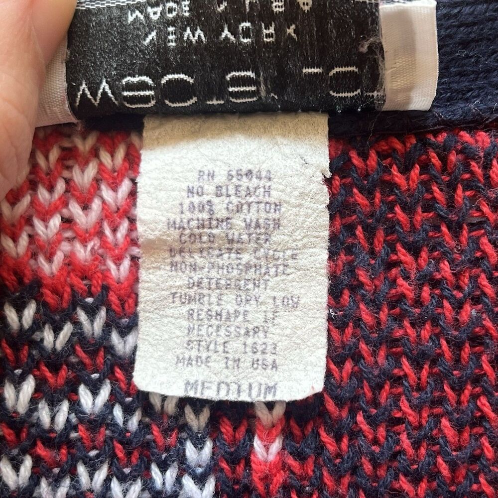 Vintage Sweater Loft USA Flag‎ Patchwork Vest Medium Cottagecore Grandmacore - Picture 4 of 16